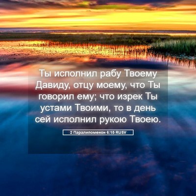 Picture 05 - 2 Паралипоменон 6:15 RUSV - Ты исполнил рабу Твоему - Bible Verse Picture