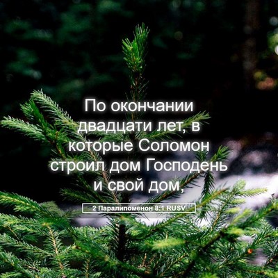Picture 05 - 2 Паралипоменон 8:1 RUSV - По окончании двадцати лет, - Bible Verse Picture