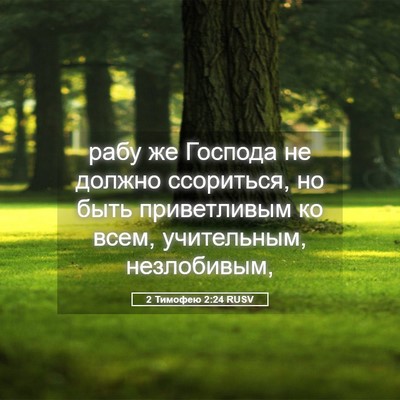 Picture 05 - 2 Тимофею 2:24 RUSV - рабу же Господа не должно - Bible Verse Picture