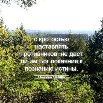 Picture 05 - 2 Тимофею 2:25 RUSV - с кротостью наставлять - Bible Verse Picture