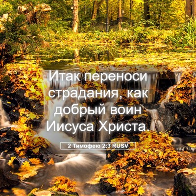 Picture 05 - 2 Тимофею 2:3 RUSV - Итак переноси страдания, - Bible Verse Picture