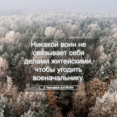 Picture 05 - 2 Тимофею 2:4 RUSV - Никакой воин не связывает - Bible Verse Picture
