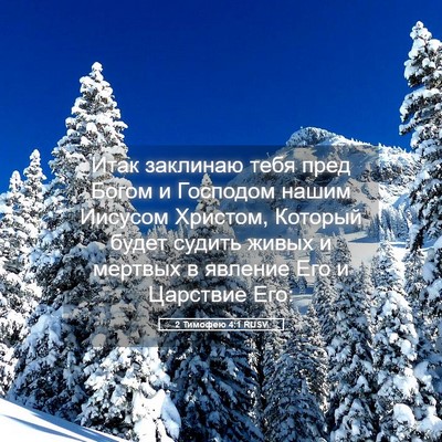 Picture 05 - 2 Тимофею 4:1 RUSV - Итак заклинаю тебя пред - Bible Verse Picture