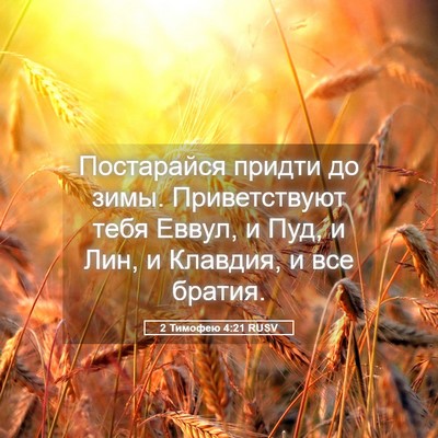 Picture 05 - 2 Тимофею 4:21 RUSV - Постарайся придти до зимы. - Bible Verse Picture