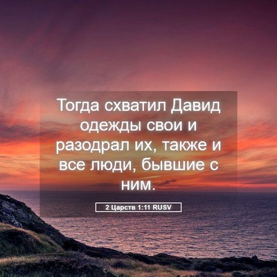 Picture 05 - 2 Царств 1:11 RUSV - Тогда схватил Давид одежды - Bible Verse Picture