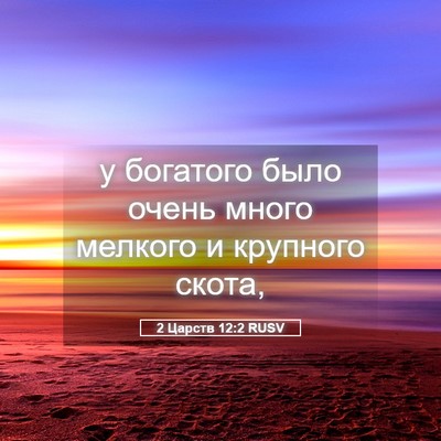 Picture 05 - 2 Царств 12:2 RUSV - у богатого было очень - Bible Verse Picture