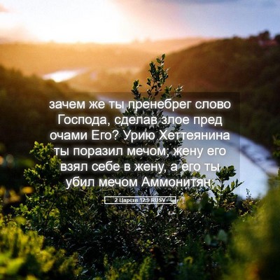 Picture 05 - 2 Царств 12:9 RUSV - зачем же ты пренебрег - Bible Verse Picture