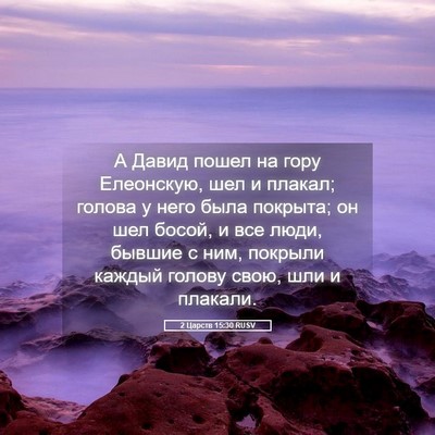 Picture 05 - 2 Царств 15:30 RUSV - А Давид пошел на гору - Bible Verse Picture