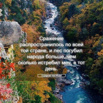Picture 05 - 2 Царств 18:8 RUSV - Сражение распространилось - Bible Verse Picture