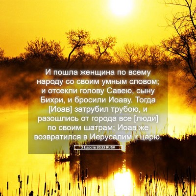 Picture 05 - 2 Царств 20:22 RUSV - И пошла женщина по всему - Bible Verse Picture