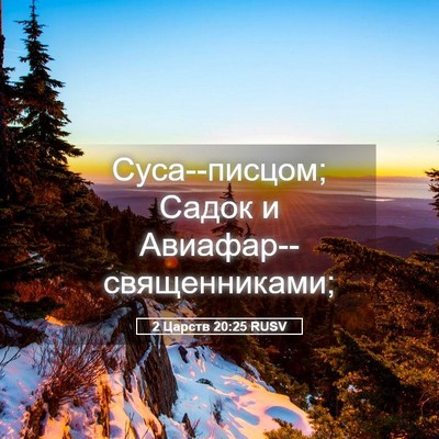 Picture 05 - 2 Царств 20:25 RUSV - Суса--писцом; Садок и - Bible Verse Picture