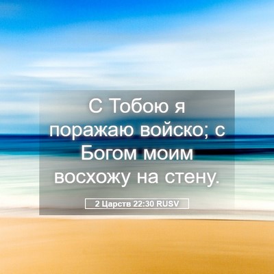 Picture 05 - 2 Царств 22:30 RUSV - С Тобою я поражаю войско; с - Bible Verse Picture
