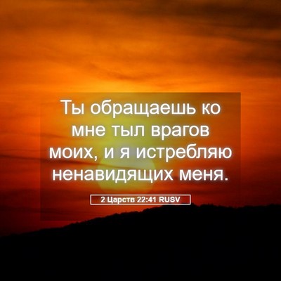 Picture 05 - 2 Царств 22:41 RUSV - Ты обращаешь ко мне тыл - Bible Verse Picture