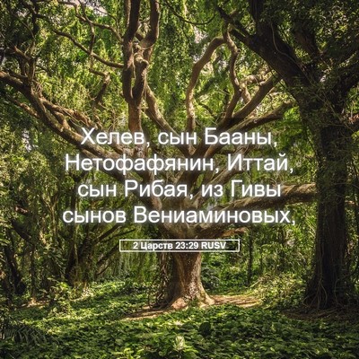 Picture 05 - 2 Царств 23:29 RUSV - Хелев, сын Бааны, - Bible Verse Picture