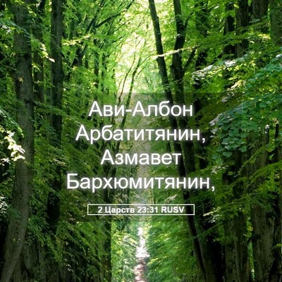 Picture 05 - 2 Царств 23:31 RUSV - Ави-Албон Арбатитянин, - Bible Verse Picture