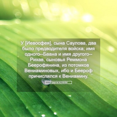Picture 05 - 2 Царств 4:2 RUSV - У [Иевосфея], сына Саулова, - Bible Verse Picture