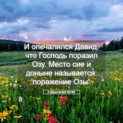 Picture 05 - 2 Царств 6:8 RUSV - И опечалился Давид, что - Bible Verse Picture
