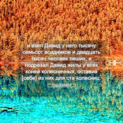 Picture 05 - 2 Царств 8:4 RUSV - и взял Давид у него тысячу - Bible Verse Picture