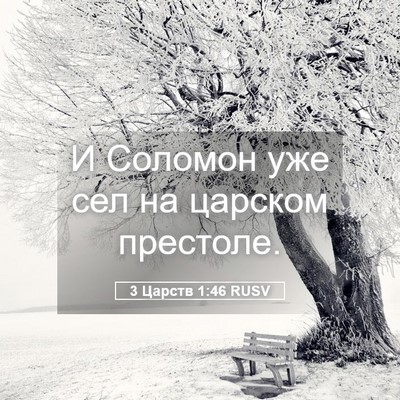 Picture 05 - 3 Царств 1:46 RUSV - И Соломон уже сел на - Bible Verse Picture
