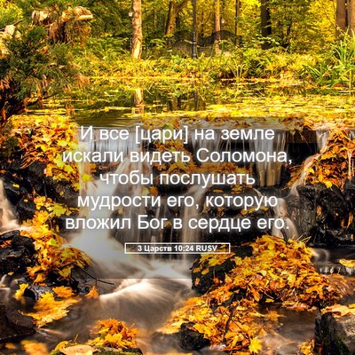 Picture 05 - 3 Царств 10:24 RUSV - И все [цари] на земле искали - Bible Verse Picture