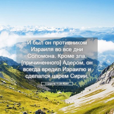 Picture 05 - 3 Царств 11:25 RUSV - И был он противником - Bible Verse Picture