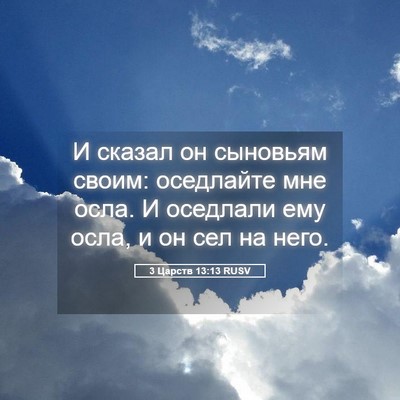 Picture 05 - 3 Царств 13:13 RUSV - И сказал он сыновьям своим: - Bible Verse Picture