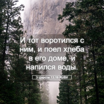 Picture 05 - 3 Царств 13:19 RUSV - И тот воротился с ним, и - Bible Verse Picture