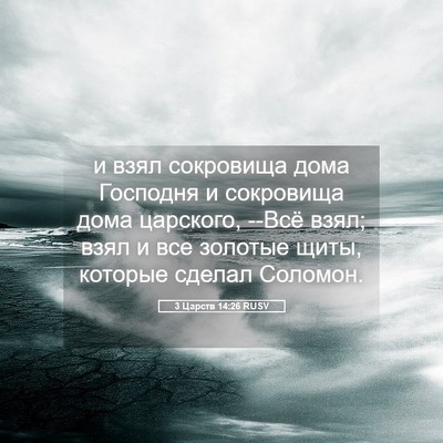 Picture 05 - 3 Царств 14:26 RUSV - и взял сокровища дома - Bible Verse Picture
