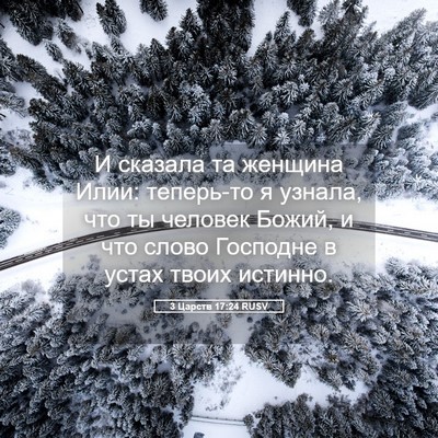 Picture 05 - 3 Царств 17:24 RUSV - И сказала та женщина Илии: - Bible Verse Picture
