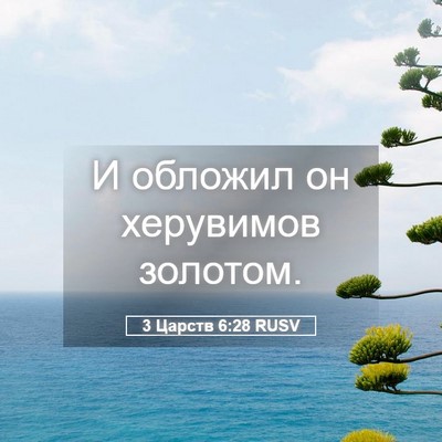 Picture 05 - 3 Царств 6:28 RUSV - И обложил он херувимов - Bible Verse Picture