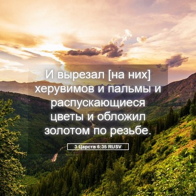 Picture 05 - 3 Царств 6:35 RUSV - И вырезал [на них] - Bible Verse Picture