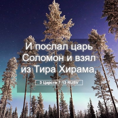Picture 05 - 3 Царств 7:13 RUSV - И послал царь Соломон и - Bible Verse Picture