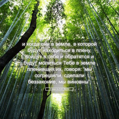 Picture 05 - 3 Царств 8:47 RUSV - и когда они в земле, в - Bible Verse Picture