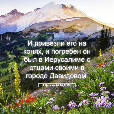 Picture 05 - 4 Царств 14:20 RUSV - И привезли его на конях, и - Bible Verse Picture