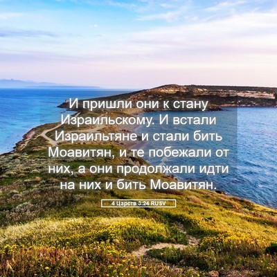 Picture 05 - 4 Царств 3:24 RUSV - И пришли они к стану - Bible Verse Picture