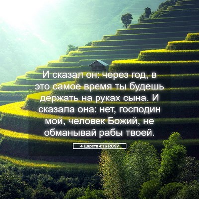 Picture 05 - 4 Царств 4:16 RUSV - И сказал он: через год, в - Bible Verse Picture