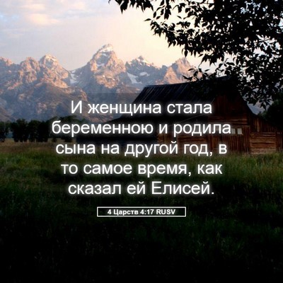 Picture 05 - 4 Царств 4:17 RUSV - И женщина стала беременною - Bible Verse Picture