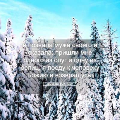 Picture 05 - 4 Царств 4:22 RUSV - и позвала мужа своего и - Bible Verse Picture