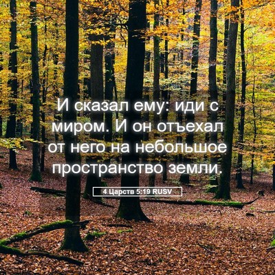 Picture 05 - 4 Царств 5:19 RUSV - И сказал ему: иди с миром. И - Bible Verse Picture