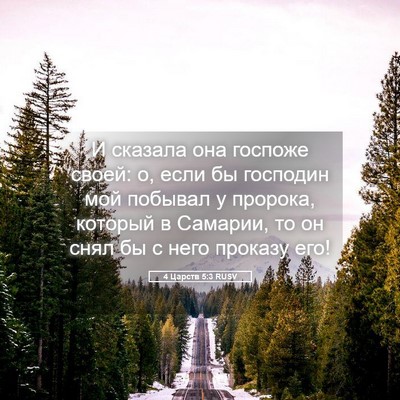 Picture 05 - 4 Царств 5:3 RUSV - И сказала она госпоже - Bible Verse Picture