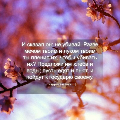 Picture 05 - 4 Царств 6:22 RUSV - И сказал он: не убивай. - Bible Verse Picture