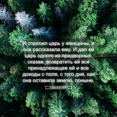 Picture 05 - 4 Царств 8:6 RUSV - И спросил царь у женщины, и - Bible Verse Picture