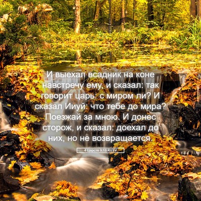 Picture 05 - 4 Царств 9:18 RUSV - И выехал всадник на коне - Bible Verse Picture
