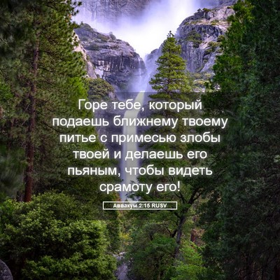 Picture 05 - Аввакум 2:15 RUSV - Горе тебе, который подаешь - Bible Verse Picture