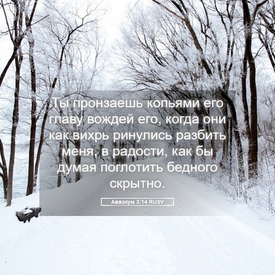 Picture 05 - Аввакум 3:14 RUSV - Ты пронзаешь копьями его - Bible Verse Picture