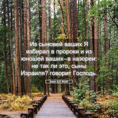 Picture 05 - Амос 2:11 RUSV - Из сыновей ваших Я избирал - Bible Verse Picture