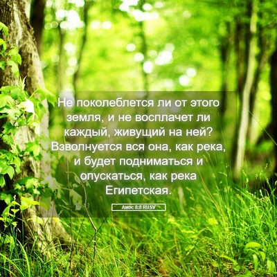 Picture 05 - Амос 8:8 RUSV - Не поколеблется ли от - Bible Verse Picture