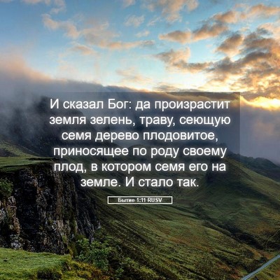 Picture 05 - Бытие 1:11 RUSV - И сказал Бог: да - Bible Verse Picture