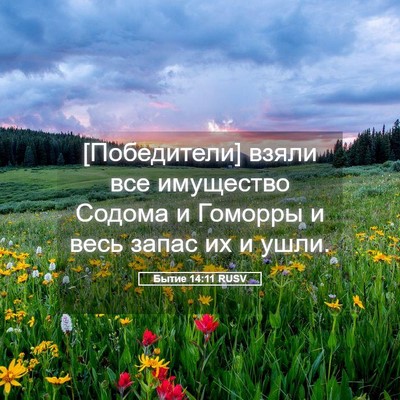Picture 05 - Бытие 14:11 RUSV - [Победители] взяли все - Bible Verse Picture