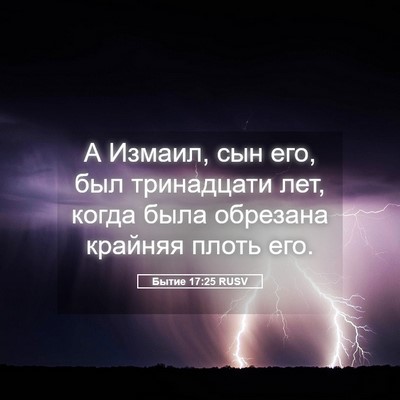 Picture 05 - Бытие 17:25 RUSV - А Измаил, сын его, был - Bible Verse Picture